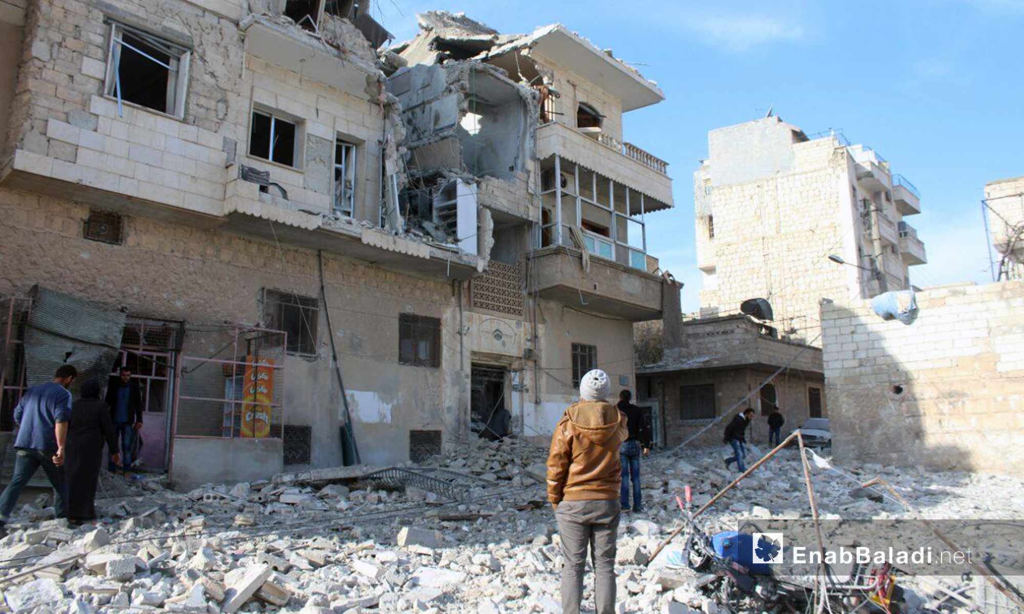 القصف على مدينة إدلب - 12 كانون الثاني 2017 (عنب بلدي)