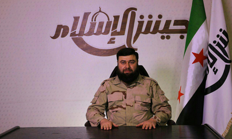 القائد العام لجيش الإسلام، عصام بويضاني، في خطابٍ بذكرى الثورة السورية - 20 آذار 2017 (يوتيوب)