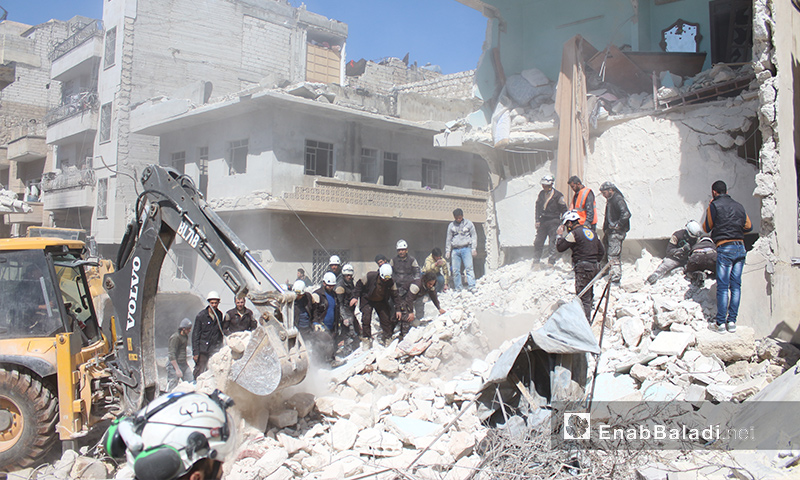 آثار القصف على مدينة إدلب - 19 آذار 2017 (عنب بلدي)