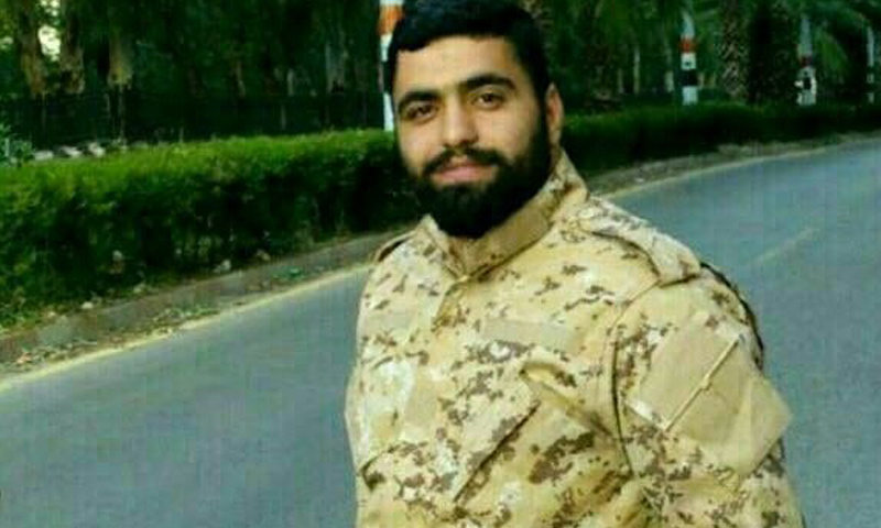 القيادي في الحرس الثوري الإيراني سعيد خواجه صالحاني- قتل في جبهات حماة السبت 25 آذار (تويتر)