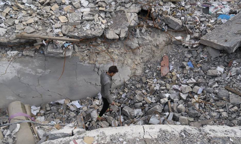 آثار الدمار في حي الجديدة في مدينة الموصل جراء غارات التحالف- 18 آذار (المرصد العراقي لحقوق الإنسان)