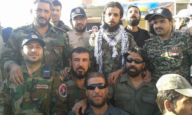 عناصر من ميليشيا "قوات الجليل" يتوسطهم مؤسسها فادي الملاح (فيس بوك)