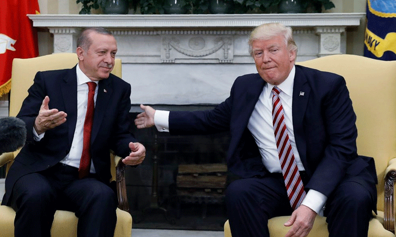 لقاء الرئيسان الأمريكي، دونالد ترامب، والتركي، رجب طيب أردوغان، في البيت الأبيض الثلاثاء- 16 أيار 2017 (إنترنت)