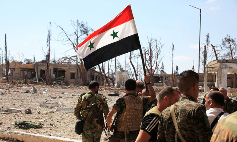عناصر من قوات الأسد "الفيلق الخامس" جنوب حلب (إنترنت)