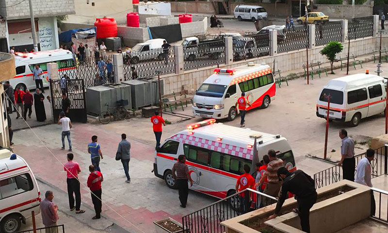 منظومة اسعاف الهلال الأحمر في درعا المحطة.