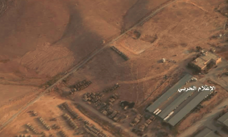 صور نشرها إعلام النظام يقول إنها لحشود عسكرية غربية على الحدود الأردنية السورية (إنترنت)