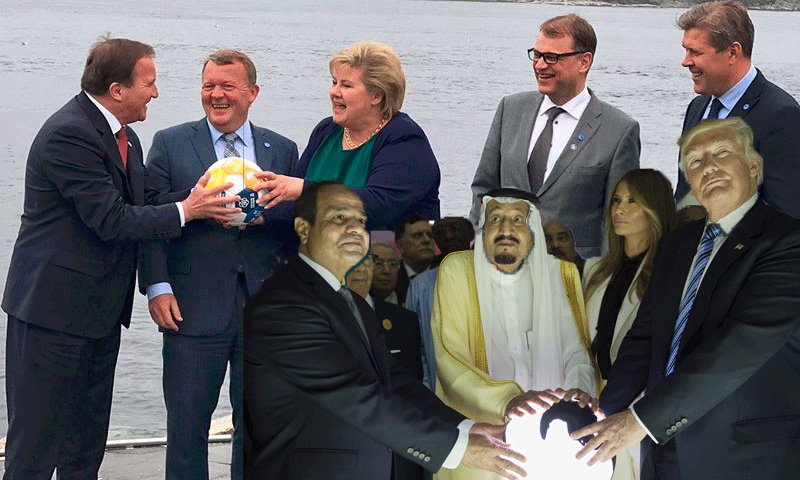 زعماء شمال أوروبا يقلدون صورة ترامب والملك سلمان والسيسي (تعديل عنب بلدي)