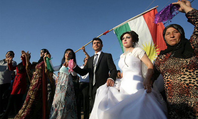 حفل زواج في مخيم كوركوسك في كردستان العراق - (انترنت)
