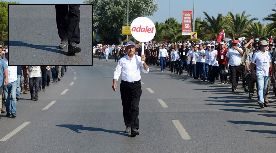زعيم حزب المعارضة الرئيسية التركية، كمال قيليتشدار أوغلو، في مسيرة "العدالة" من أنقرة إلى إسطنبول (إخلاص)