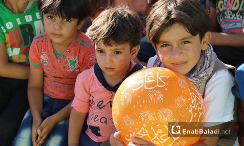 من مهرجان الطفولة داخل مخيم زيزون في درعا - 17 آب 2017 (عنب بلدي) 