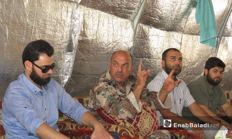 من اجتماع ضباط ريف حماة وإدلب في جبل شحشبو غرب حماة - 8 آب 2017 (عنب بلدي)