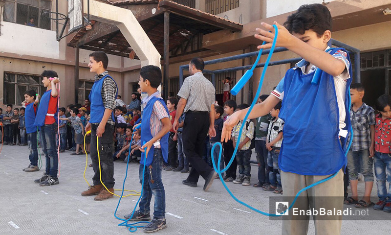 نشاطات رياضية للأطفال في مدارس الغوطة الشرقية - آب 2017 (عنب بلدي)