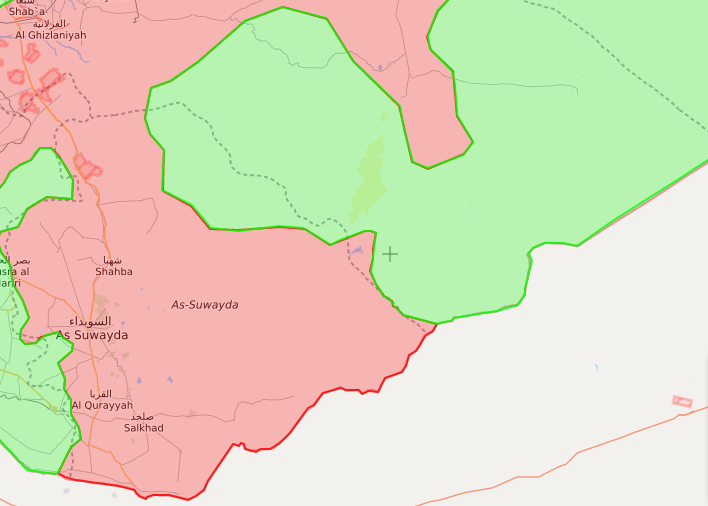 خريطة السيطرة الميدانية على الحدود السورية الأردنية - 16 آب 2017 - (livemap)