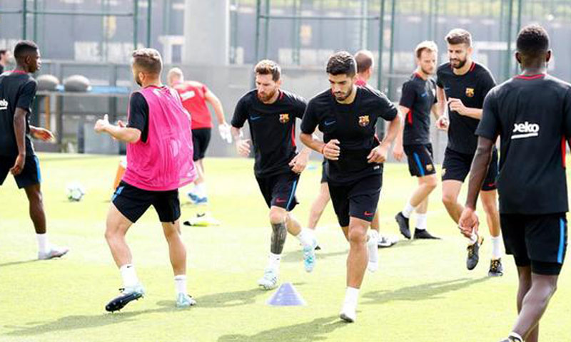 تدريبات نادي برشلونة (صفحة النادي فيس بوك)