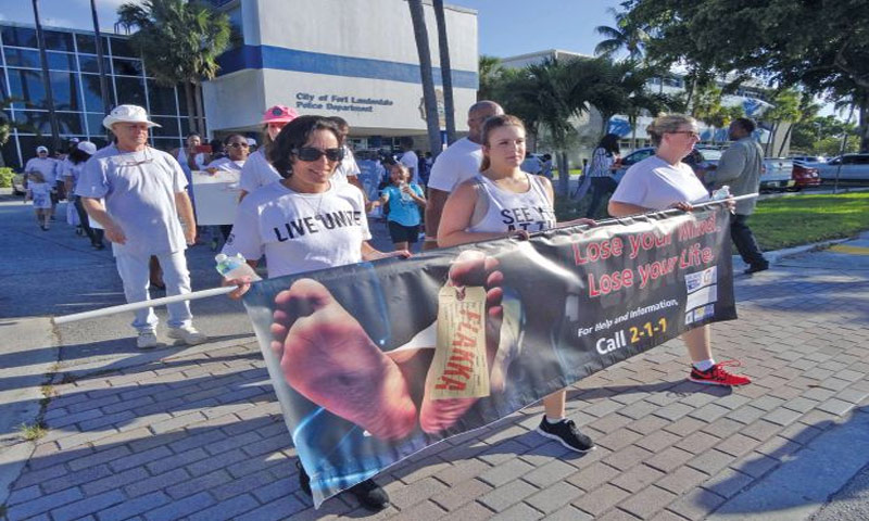 مظاهرة في فلوريدا ضد تعاطي مخدرات فلاكا (انترنت)