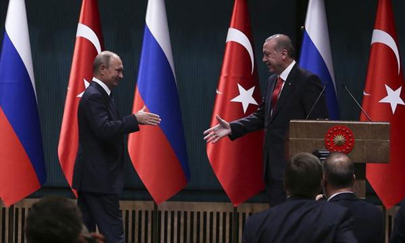 الرئيسان التركي رجب طيب أردوغان والروسي فلاديمير بوتين-28 أيلول (الاناضول)

