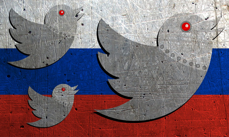 شعار "تويتر" على خلفية العلم الروسي (dailydot)