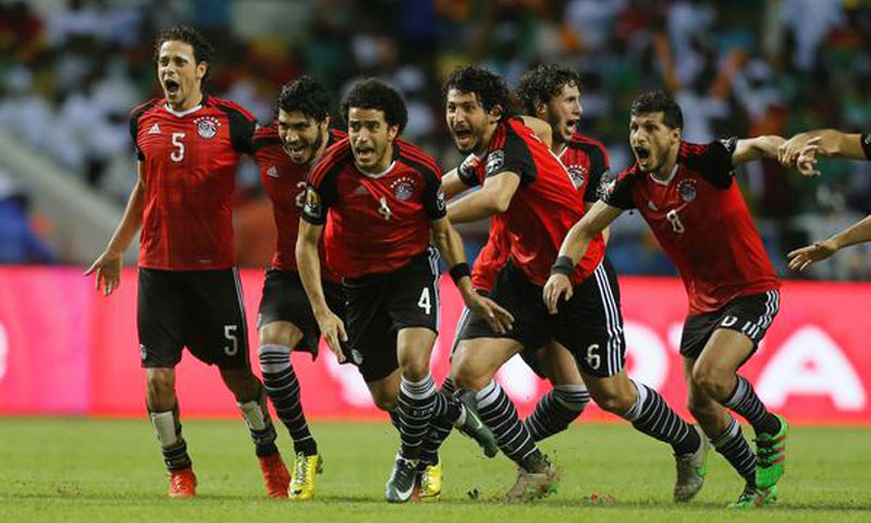 فرحة المنتخب المصري في كأس الأمم الأفريقية (انترنت)

