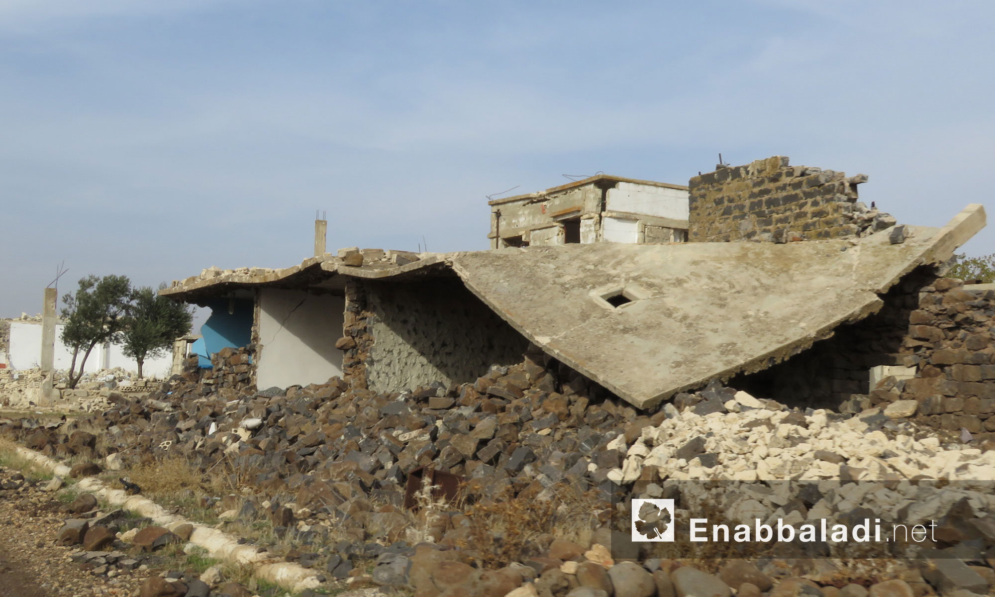آثار الدمار في بلدة حر بنفسة بريف حماة - 18 تشرين الثاني 2017 (عنب بلدي)