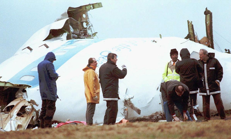 الطائرة pan am بعد تحطمها في لوكربي الاسكتلندية (إنترنت)