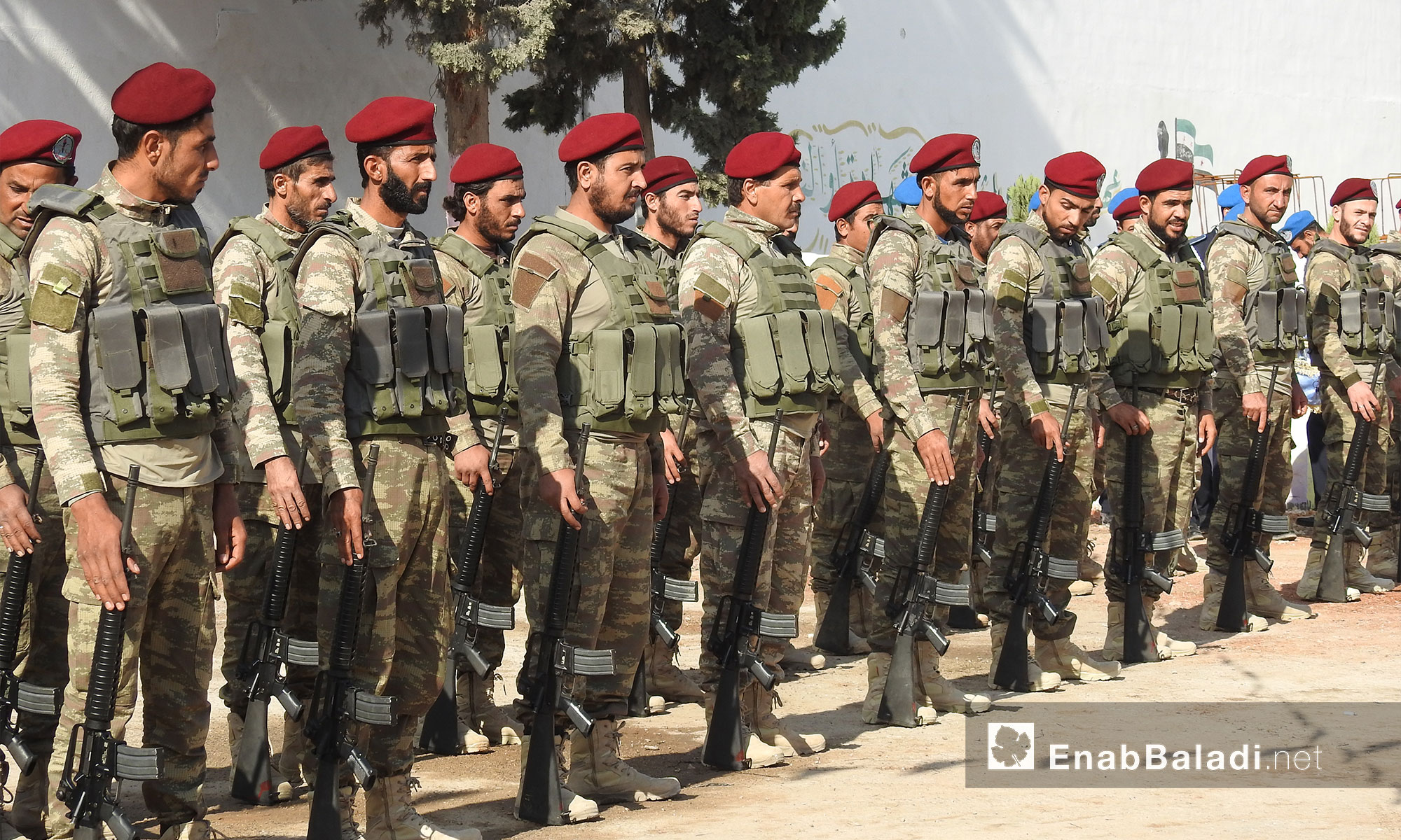فرقة الحمزة تسلم كليتها العسكرية الى وزارة الدفاع التابعة للحكومة السورية المؤقتة - ريف حلب الشمالي - 1 تشرين الثاني 2017 (عنب بلدي)