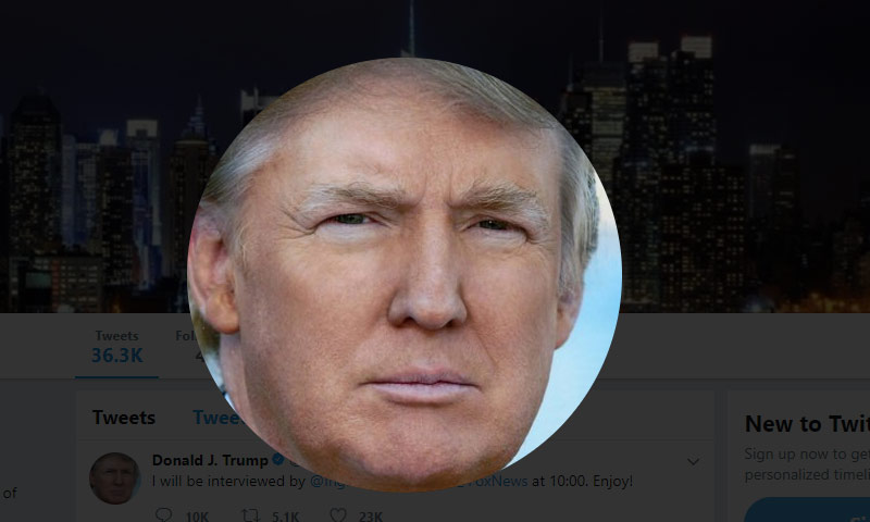 حساب دونالد ترامب على تويتر - 3 تشرين الثاني 2017 (عنب بلدي)