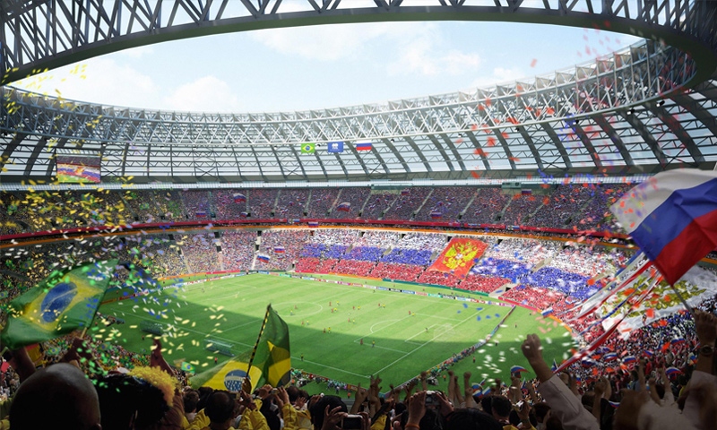 استاد لوزنيكي الذي سيستضيف مباريات مهمة في كأس العالم 2018 (AFP)
