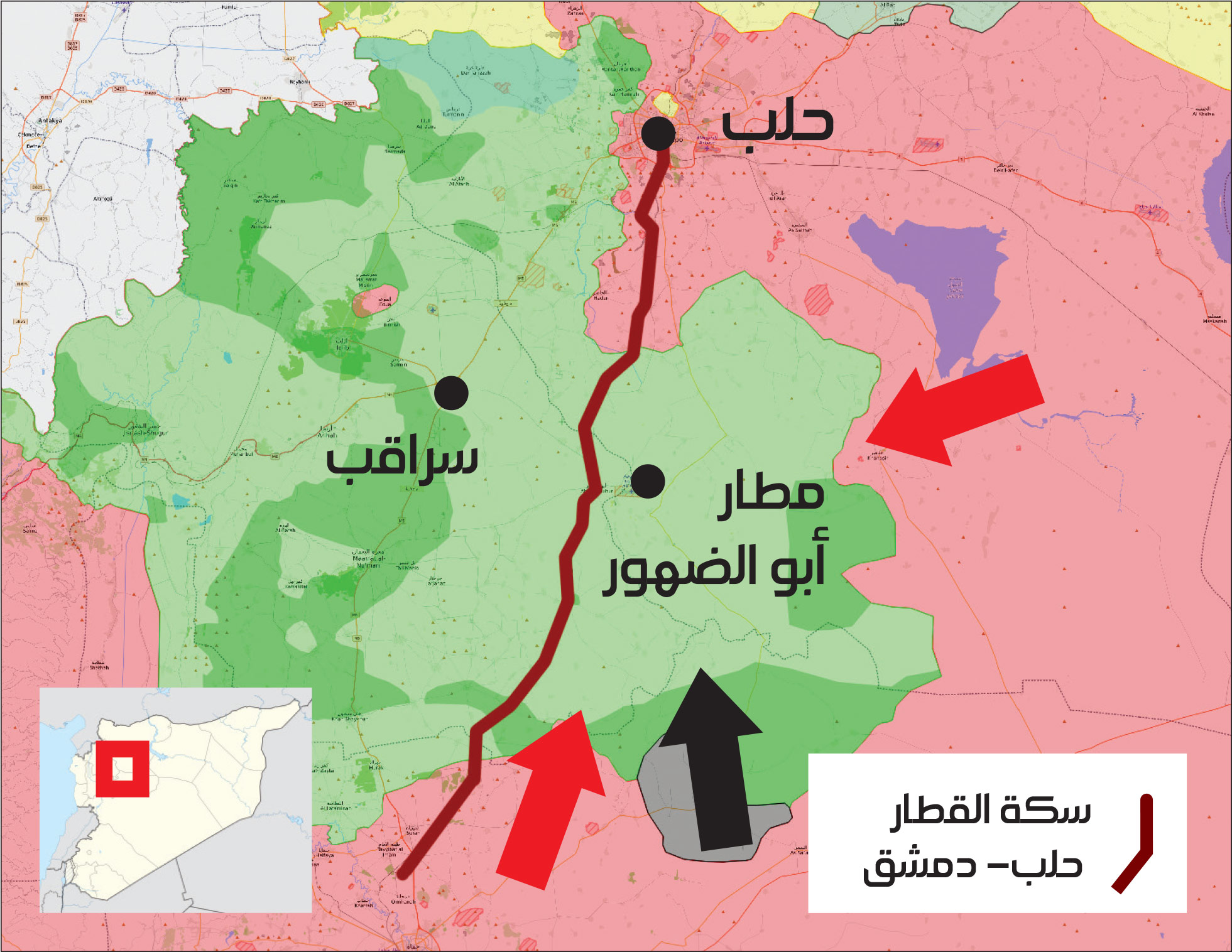 خريطة توزع السيطرة في محافظة إدلب - 16 كانون الأول 2017 (عنب بلدي)