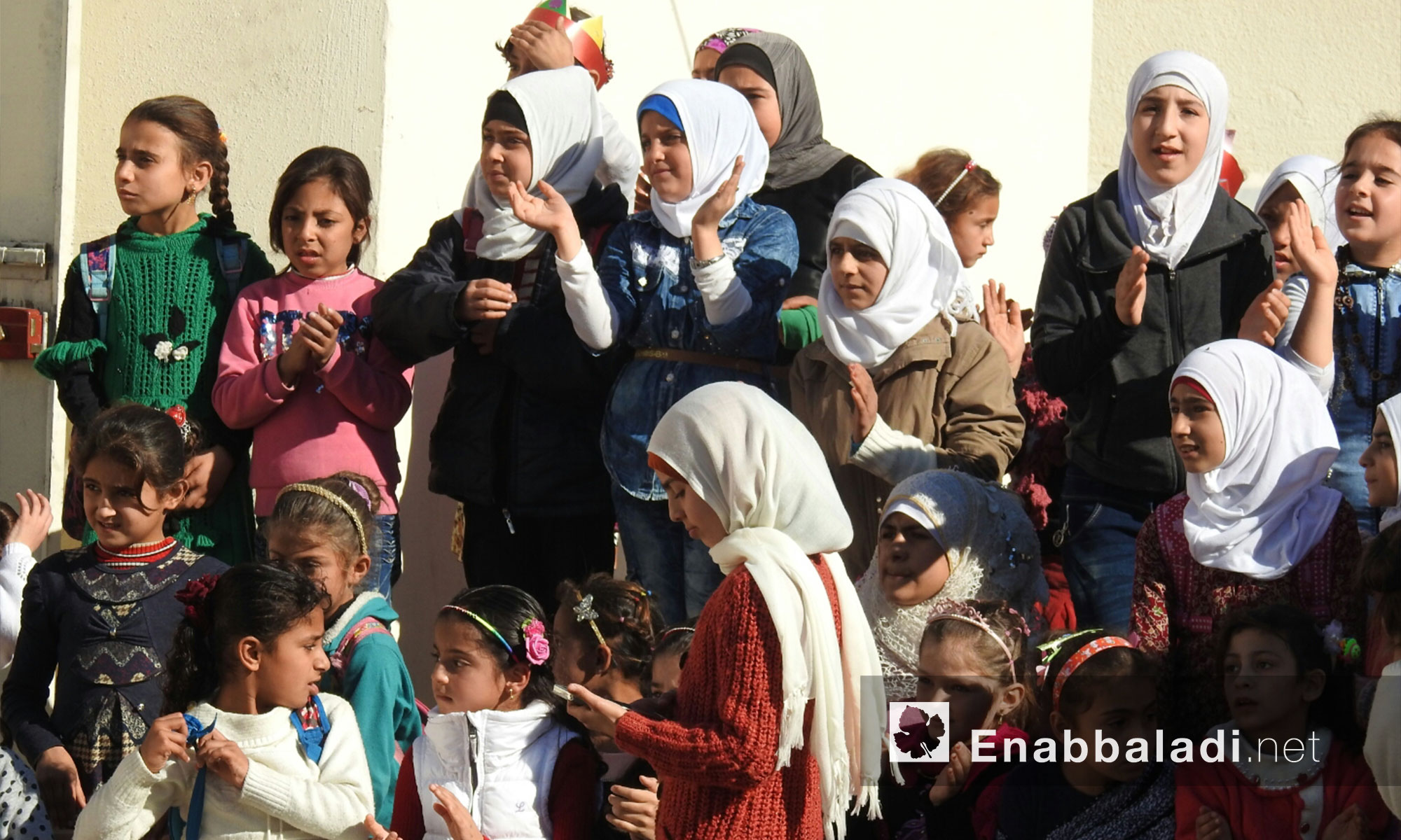 افتتاح مدرسة صوران للبنات بعد ترميمها واصلاحها في بلدة صوران بريف حلب الشمالي 3 كانون الأول 2017 (عنب بلدي)