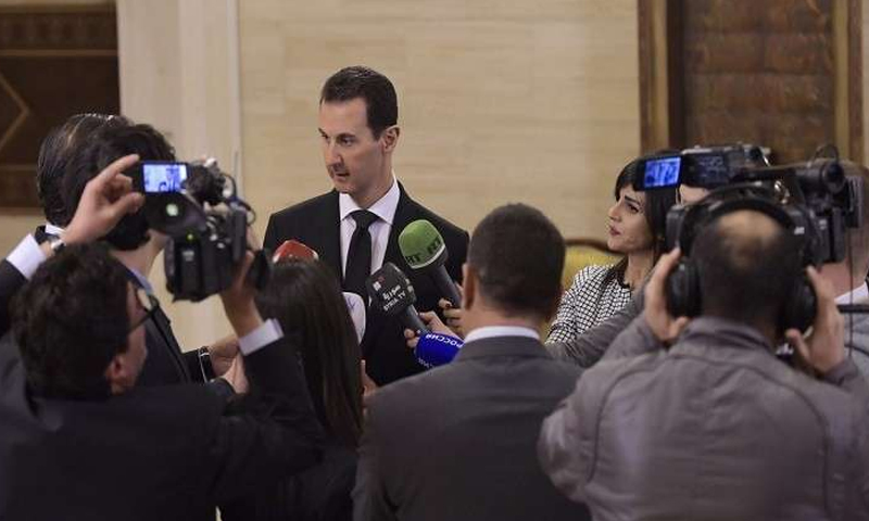 مؤتمر صحفي لرئيس النظام السوري بشار الأسد - 18 كانون الأول 2017 (سانا)
