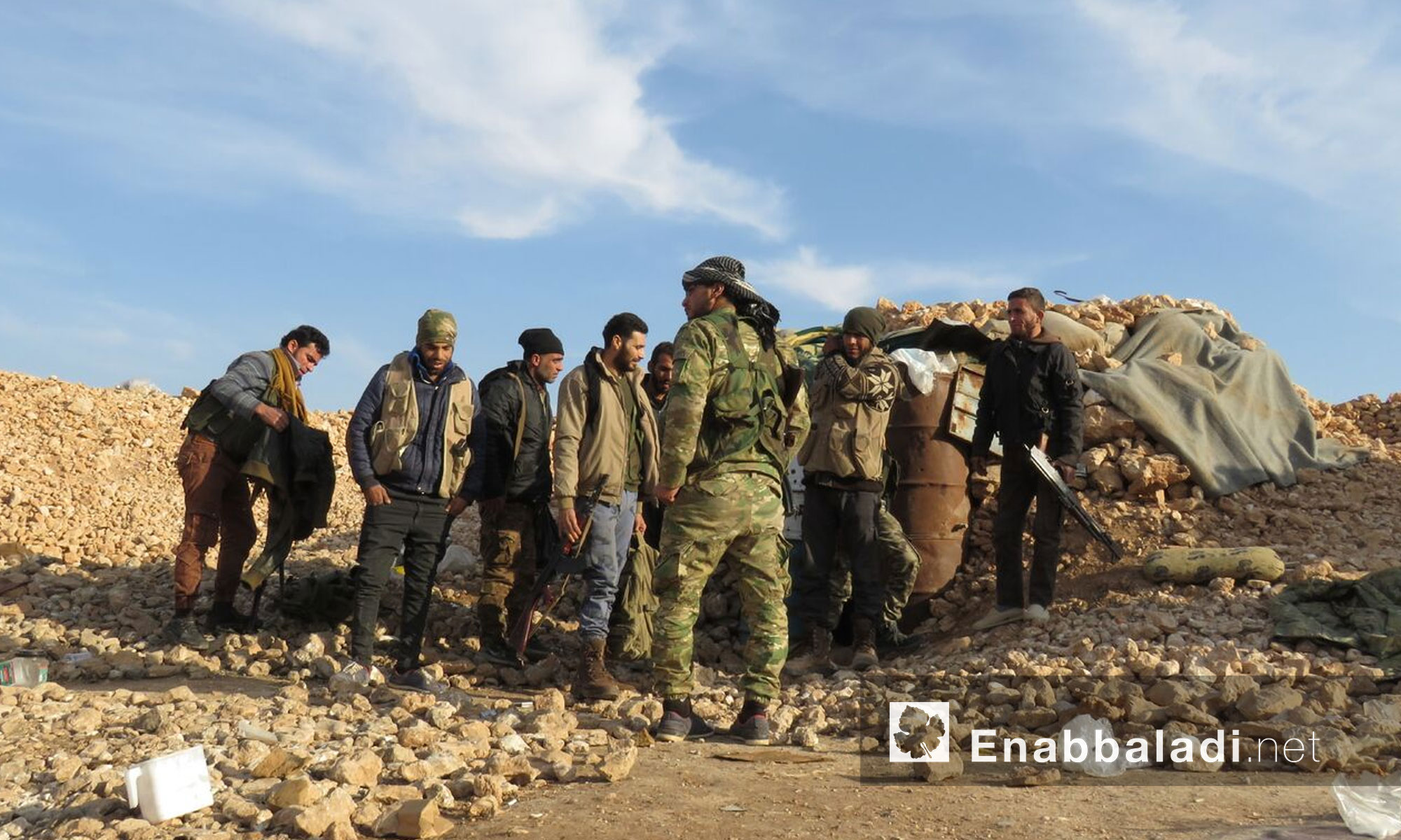 تمركز مقاتلي فصيل جيش النصر على الجبهات العسكرية في ريف حماة الشرقي - 14 كانون الأول 2017 (عنب بلدي)