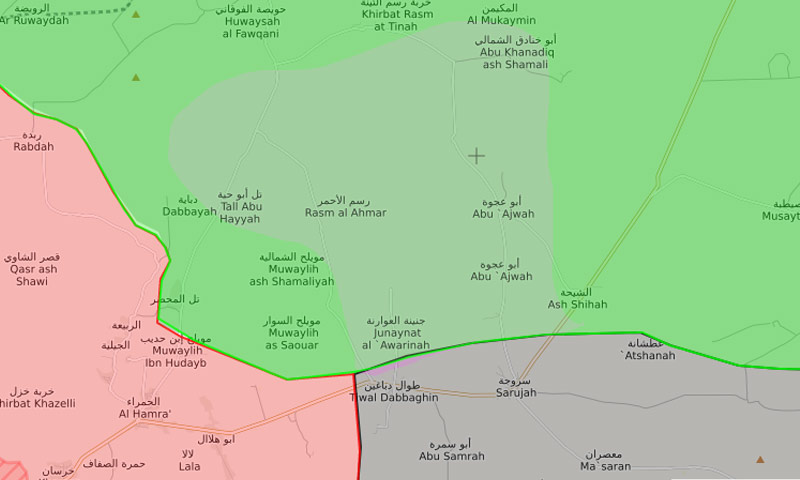 خريطة السيطرة في ريف حماة الشمالي - 7 كانون الأول 2017 (تعديل عنب بلدي)