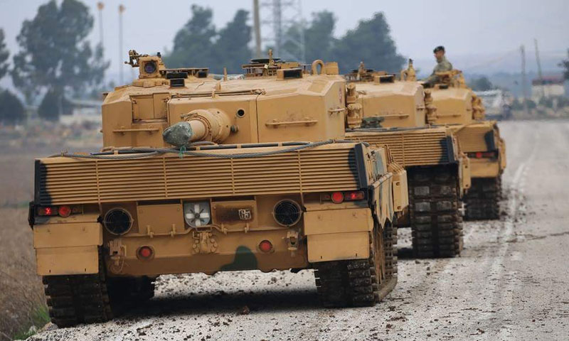 دبابات تركية مشاركة في معركة عفرين - 22 كانون الثاني 2018 (TRT)