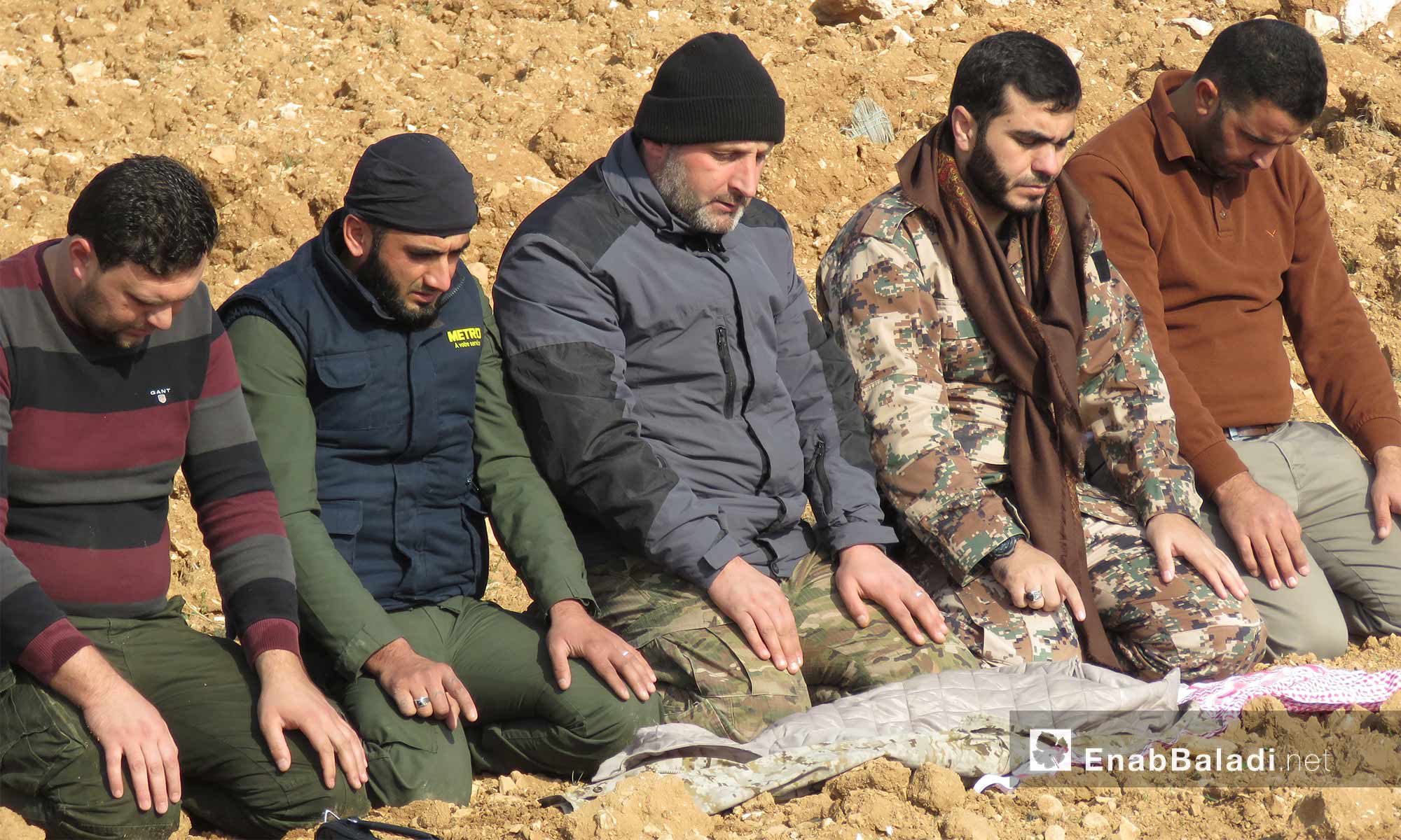 مقاتلو "جيش النصر" بقيادة الرئد محمد منصور على جبهة الخوين جنوبي إدلب - 13 كانون الثاني 2018 (عنب بلدي)