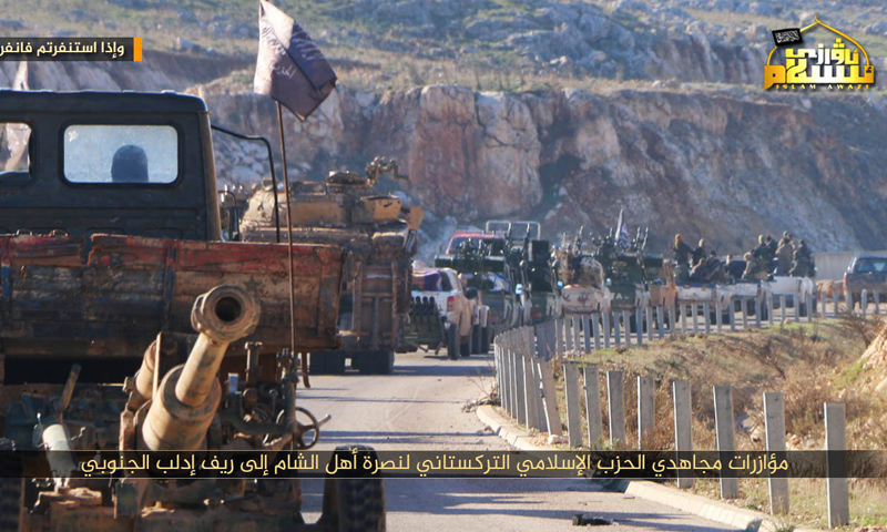تعزيزات عسكرية للحزب التركستاني متوجهة إلى ريف إدلب الشرقي - 7 كانون الثاني (التركستان)