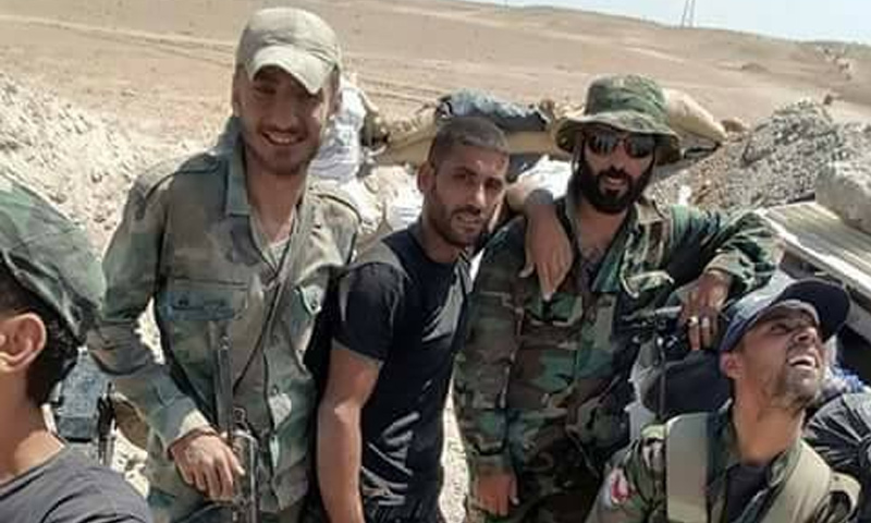 عناصر من مجموعات النمر على الجبهات العسكرية بريف إدلب الجنوبي - كانون الأول 2017 (فيس بوك)