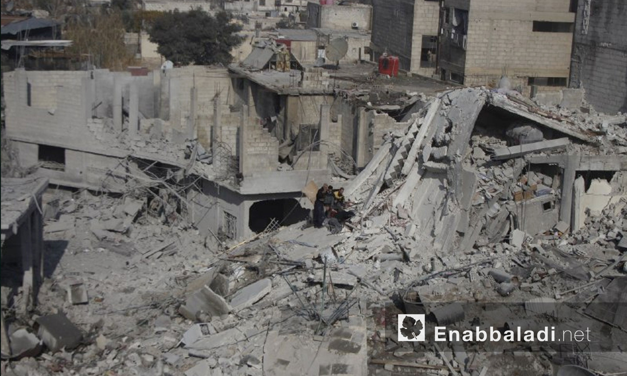 آثار القصف على بلدة حمورية في الغوطة الشرقية - 9 كانون الثاني 2018 (عنب بلدي)
