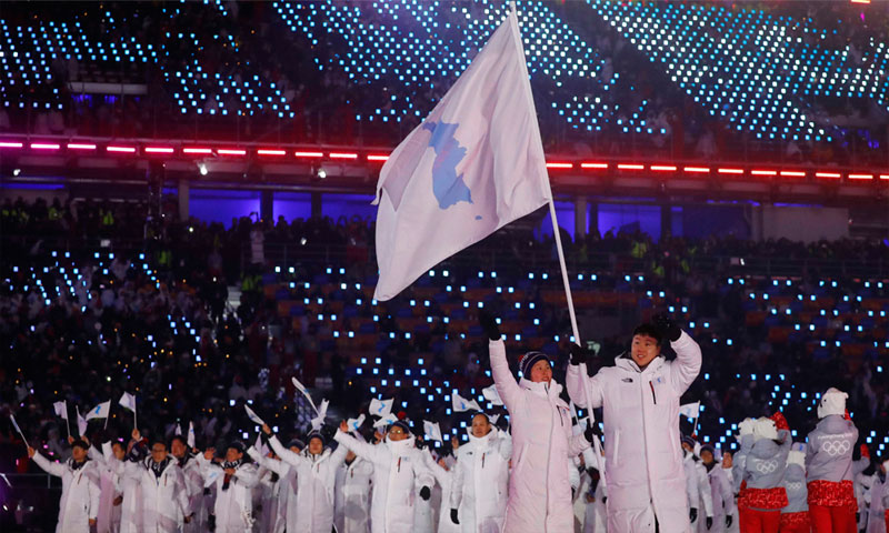 الوفد الكوري في حفل افتتاح الألعاب الشتوية (be in sport)