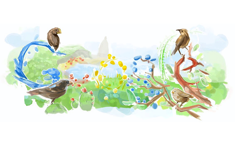 التصميم الذي احتفلت "جوجل" من خلاله بذكرى ميلاد تشارلز داروين (Google)