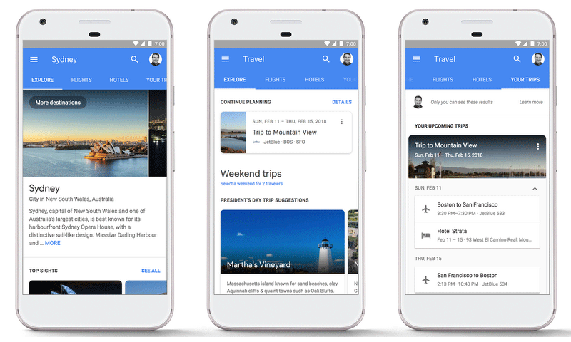 التعديلات الجديدة للمساعدة بتسهيل رحلة السفر متاحة لمستخدمي الهواتف الذكية والكومبيوترات (Google)