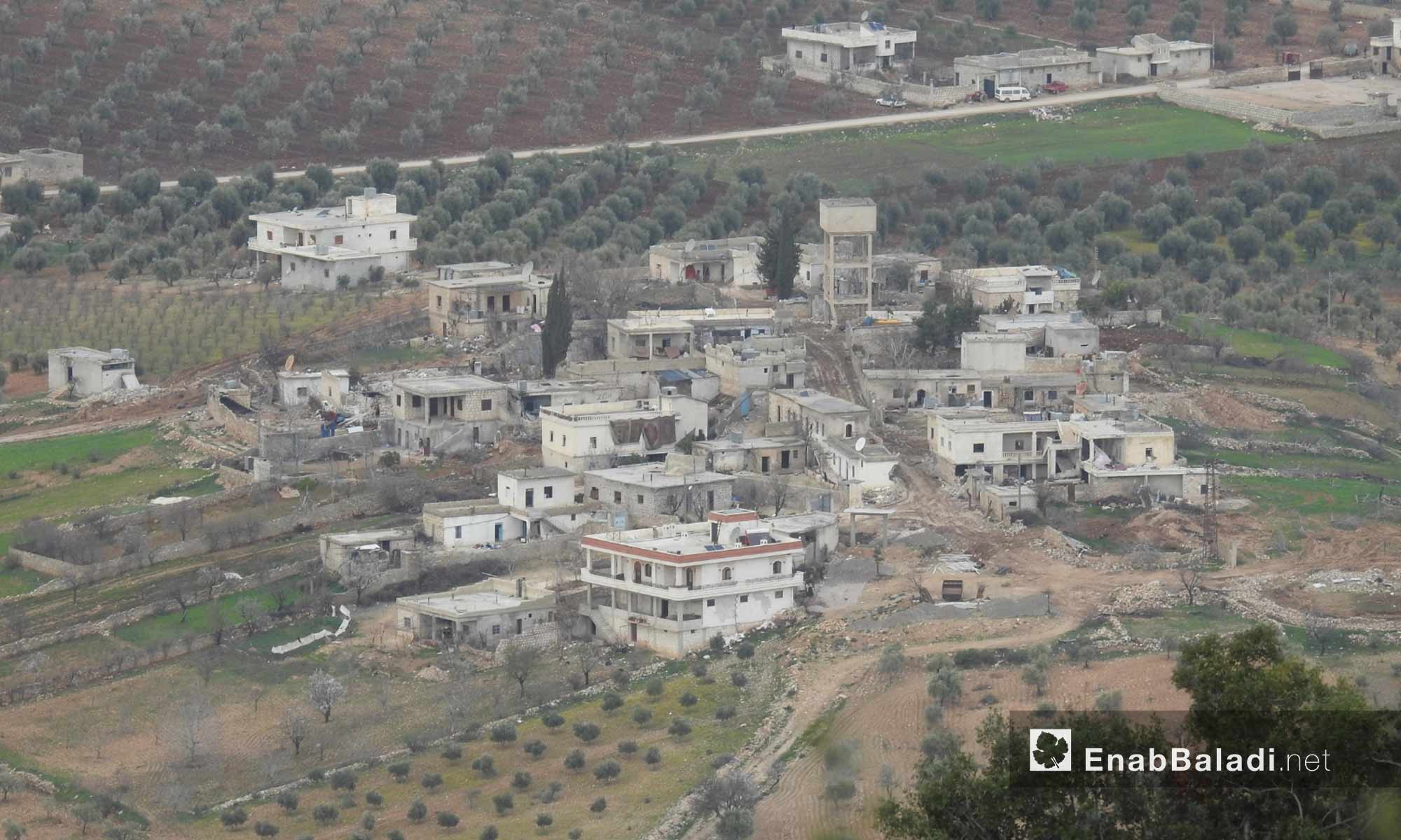 قرية زيتونة على الحدود التركية من جهة عفرين - 5 آذار 2018 (عنب بلدي)