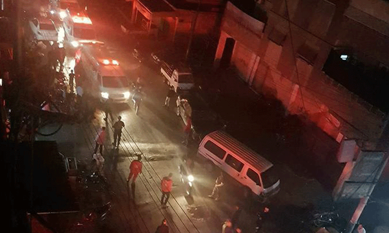 إخلاء مصابين من مدخل ببيلا- سيدي مقداد - 27 نيسان 2018 (ناشطون)