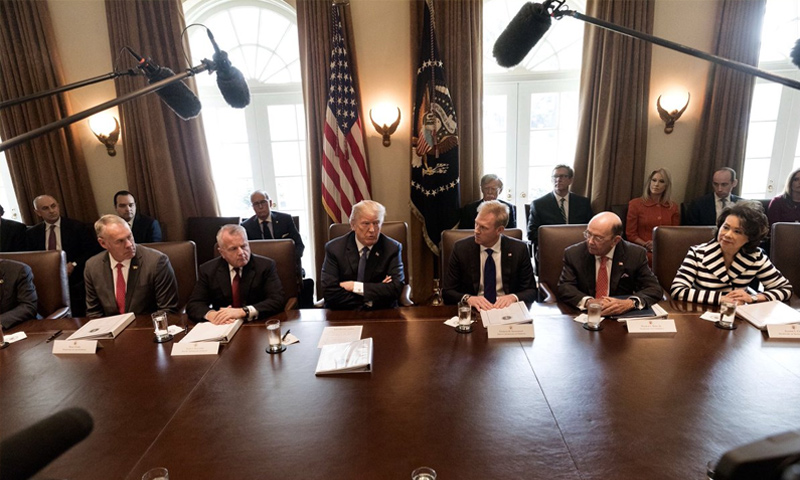 ترامب يجتمع مع مجلس الأمن القومي الأمريكي - 10 نيسان 2018 (تويتر)