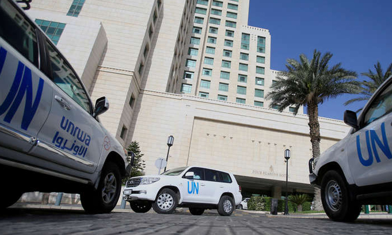 سيارات أممية مخصصة لتنقلات خبراء منظمة حظر الأسلحة الكيميائية في سوريا 