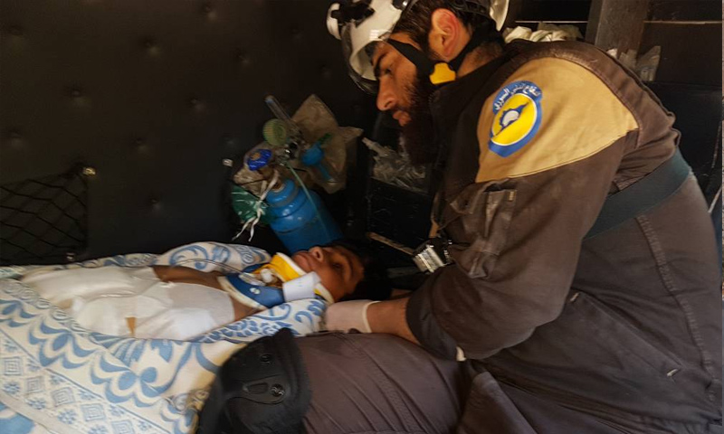 فرق الدفاع المدني شمالي حمص تسعف شاب مصاب بشلل نصفي- 28 نيسان 2018 (الدفاع المدني)