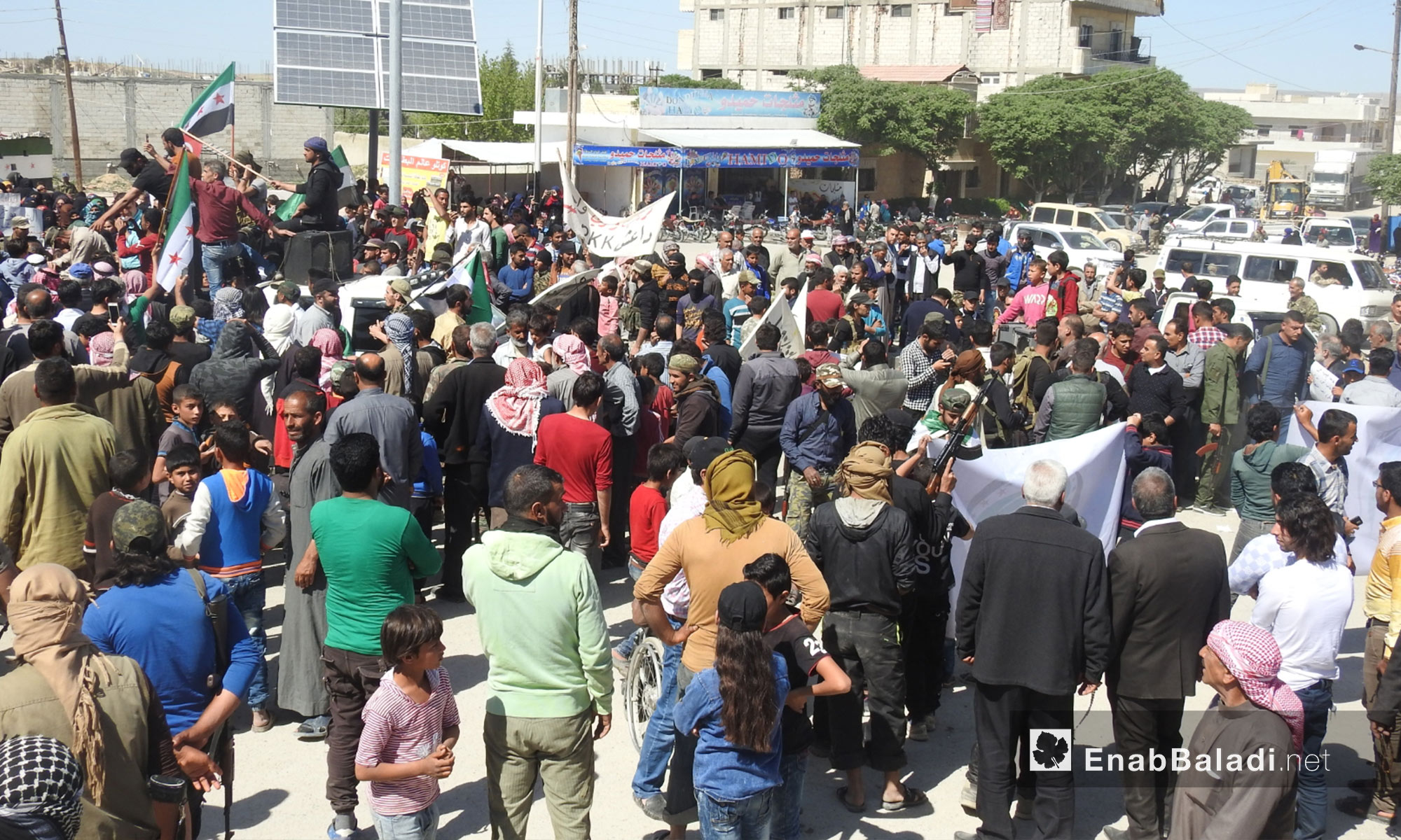 مظاهرات جابت جرابلس تطالب بالتحرك نحو شرق الفرات - 6 من نيسان 2018 (عنب بلدي)