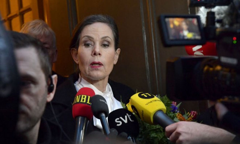 ساره دانيوس الأمينة الدائمة المستقيلة من الأكاديمية السويدية لجوائز نوبل للآداب - 12 نيسان 2018 (AFP)