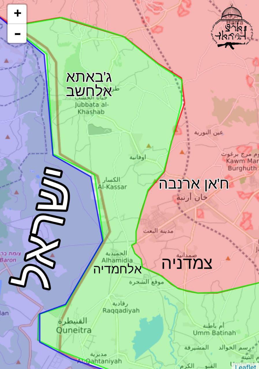 خريطة نشرتها وسائل إعلام إسرائيلية - 5 من نيسان 2018