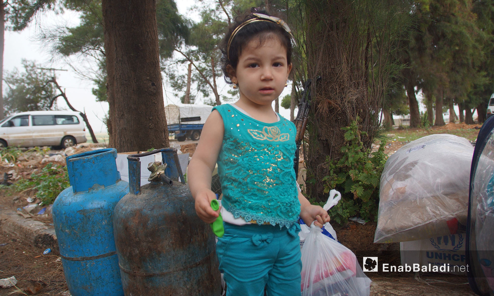  طفلة من مهجري جنوبي دمشق في ريف حلب الشمالي - 7 أيار 2018 (عنب بلدي)