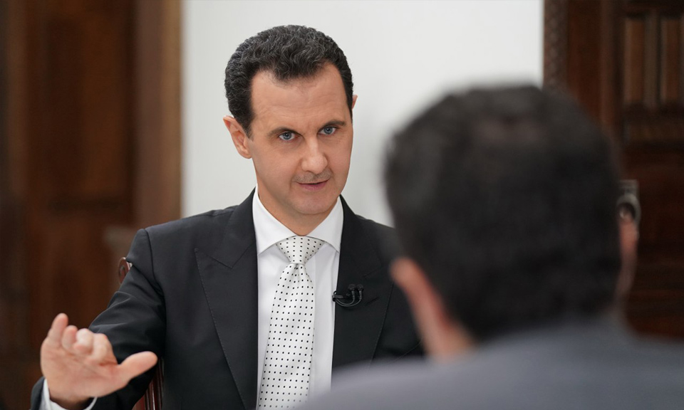 رئيس النظام السوري بشار الاسد في لقاء مع صحيفة "كاثيمرني" اليونانية - 10 أيار 2018 (سانا)